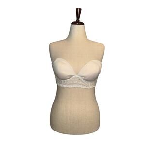 Cosabella white lace strapless bra sz‎ 36D